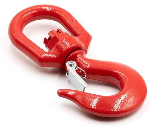 Alfa Logistik Crochet Pivotant Capacité de Charge 3150kg avec de Sécurité - Crochet de Levage Émerillon - Crochet Pivotant avec Œil Rotatif - Crochet de Charge à Œil