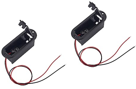 ibasenice 2piezas Caja De Batería para Guitarras y Bajos Soporte De Batería con Cable Conector Material Duradero Compatible con Sistemas De Recogida Color Negro