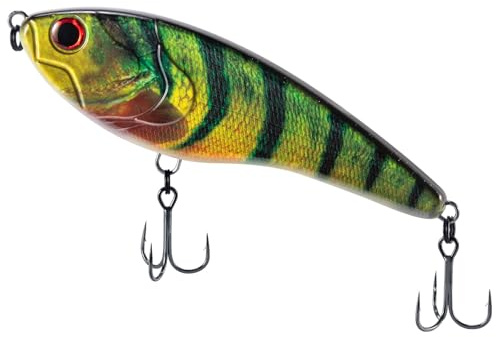Dr. Fish Jerkbait wobbler för gädda 130 mm/57 g långsamt sjinkande fiskedrag för gädda, konstgjort bete, wobbler, slagtålig lackering, bettbeständigt material, integrerade bullerkulor (djungelremsor)