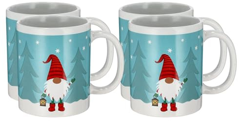 4x Becher 'Wichtel' - Weihnachtsbecher - Tasse - Glühweinbecher -