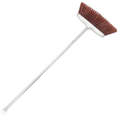 GAROZATION Scopa in Acciaio Manico Lungo Scopa per Pulizia delle Stanze Prodotti per Pulizia Setole in Nylon Dense e Resistenti Anello Aggancio per Riporre Facilmente