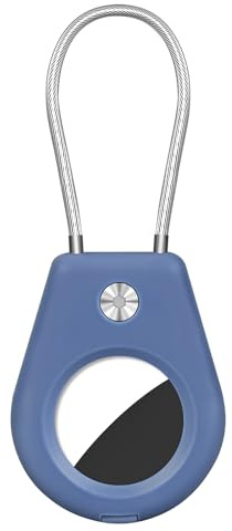 AXFEE Luftetiketthållare med trådkabel, skyddande luftetikettfodral, anti-förlust och repbeständig luftmärkesfodral nyckelring, kompatibel med Apple Air Tags för nycklar, bagage, husdjurskrage, väska