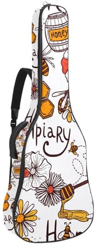 Eslifey Tasche für Akustikgitarre, Wild-West-Silhouette, Cowboy-Reiten, verstellbarer Schultergurt, Gitarrenkoffer, Gigbag 101,6 cm, 104,7 cm, 106,7, Mehrfarbig 7, 42.9x16.9x4.7 in, Taschen-Organizer