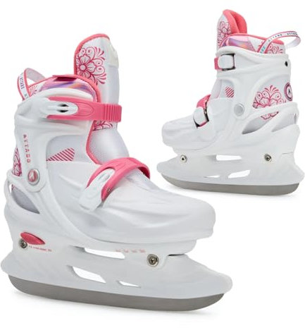 ATTABO Verstellbare Freizeit- Schlittschuhe für Mädchen KOA Rosa Größe 37-40 EU Kinder verstellbare Schlittschuhe Schnallen als Verschluss Belüftung durch Synthetisches Mesh PP und PVC