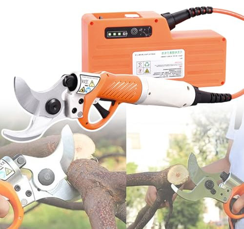 vnmudzeo Podadora De Ramas De áRboles Recargable, DiáMetro De Corte MáXimo De 45 Mm, Tijeras De Podar EléCtricas Profesionales Sin Escobillas, con Mochilas Y Cajas De Almacenamiento