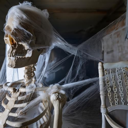 FIESTAS GUIRCA | Ragnatela Decorativa Bianca (60 gr) - Ideale per Feste di Halloween e Celebrazioni di Animali e Insetti - Perfetta per Ambienti Terrificanti e Scenari di Paura - Bianca