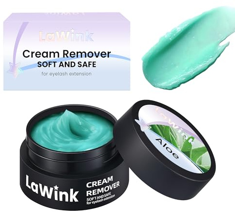 LaWinK Aloe Flavor Lash Remover Cream for Eyelash Extension Professional Lash Extension Glue Removal Cream Low Irritation Individual Lash Extension Remover