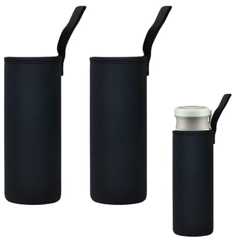 Yewseas 2 PCS Bolsas De Neopreno Para Botellas, 750 ml, Negro, Funda Térmica Para Botellas, Aislantes Y Duraderas, Perfectas Para Camping, Senderismo, Deportes Y Viajes
