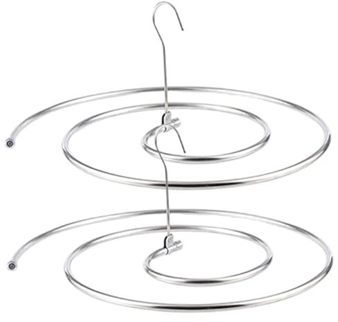 CGTQROVR 2pcs Percha Espiral 18 Pulgadas Estante de Secado en Forma de Espiral de 18 Pulgadas Estante de Secado de Acero Inoxidable Colgante de colchas para Ahorrar Espacio Giratorio