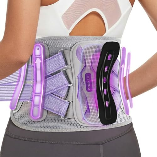 Fit Geno Back Brace for Lower Back Pain Women: Adjustable Lumbar Support Brace for Pain Relief - Breathable Waist Belt for Comfort - M