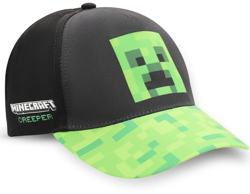 Minecraft Creeper Casquette de baseball, Noir/vert, 54