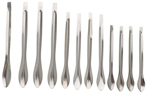 Ipetboom 12pcs Stainless Steel Measure Scoop for Labs Sampling Measuring Spoon Tool Multi Functional Laboratory Equipment Sturdy and Reliable for Scientific Sampling and Experiments