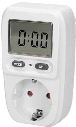 Energiekostenmessgerät mit LCD-Display – Stromzähler 3680W, Verbrauchszähler für Schuko-Steckdose Typ F, Energie-Messgerät für Haushalt & Büro, Weiß