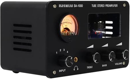 ZKLGS Amplificatore Audio, Preamplificatore valvolare 6H3N Amplificatori Preamplificatore valvolare HiFi Bile Buffer Amplificatore Audio Altoparlante Amplificatore Audio Home Theater 2 Canali(Noir)