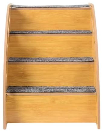 Colcolo Rampa para escaleras de Madera para Perros, Antideslizante, portátil, para sofá, Cama Alta de Interior, para Cachorros, 4 Pasos