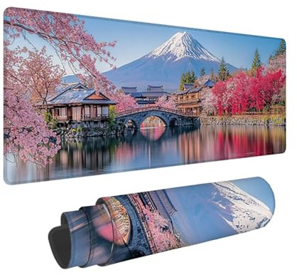 Tappetino per Mouse XXL 1600 x 800 x 3mm Tappetino Mouse Gaming Grande, Mousepad con Base in Gomma Antiscivolo, Tappeto per Tavolo da Gaming per Mouse e Tastiera, Accessori PC (geisha giapponese) V657
