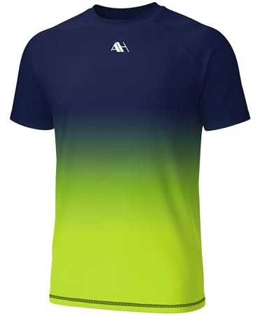 Arankhiger Men's Rash Guards UPF 50+ Swim Shirts Sun Protection Shirts Quick Drying Sports Top