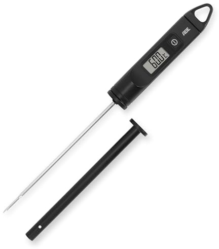 ADE Digitales Fleischthermometer kabellos | Grill- & Bratenthermometer -30-200 °C | Candy Thermometer | Küchenthermometer zum Grillen, Kochen, Backen | für Zucker und als Wasserthermometer | schwarz