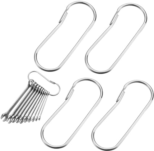 CraftyDream 4 Pcs Wrench Rings, Key Wrench Organizer, Stainless Steel Keychain Clip for Keys, Keyring Pocket Clip with Key Shackle 6-3/16 L x 2-5/8 W