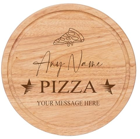 ukgiftstoreonline Personalised Pizza Serving Board, Large Wooden Pizza Board 30cm, Pizza Lover Gift