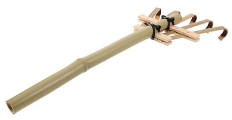 Angoily Petit Râteau de Jardin en Bambou 50 Cm, Râteau à Main Léger pour Jardinage, Ramassage Feuilles et Entretien Pelouse, Outil Manuel pour Aménagement Paysager et Nivellement Sol