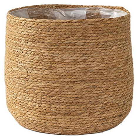 Joygoodta Cesto per fioriera in rattan, fioriera in vimini intrecciato da 12 pollici con rivestimento plastica, per piante da interno, contenitore multiuso