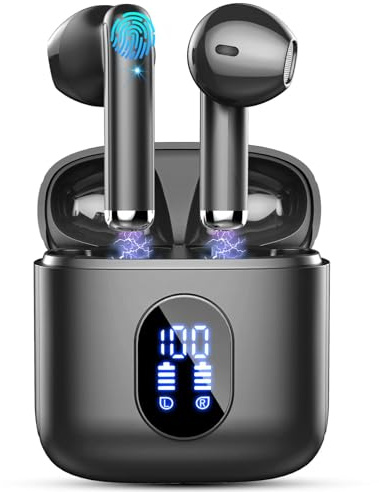 Wireless Earbuds, NEW Mini Bluetooth 5.4 Headphones In Ear with Deep Bass | Drsaec 4 ENC Mics for Clear Calls, 3g Lightweight Ear Buds, 30H LED Display/USB-C/IP7 Earphones for Sport, Android iOS