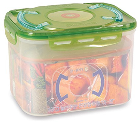 e-jen Probiotischer Gärbehälter für Kimchi, Sauerkraut mit Vakuuminnendeckel, Steingut-Grün, 8,5 l
