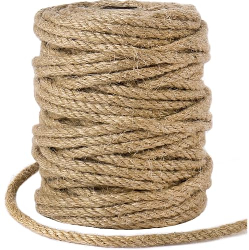 Hanfseil, Juteseil, Garten Juteschnur 6mm Dicke, Schwere Seil für Handwerk, Floristik, DIY, Dekoration, Bündel, Kratzbaum, Bündelung