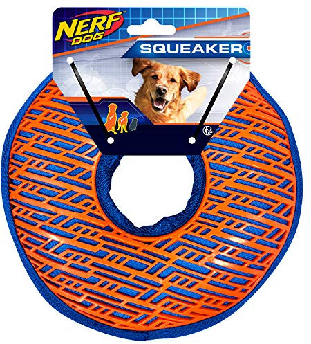 Nerf Dog 21,6 cm einseitiger TPR-Force-Grip-Ring – Blau/Orange