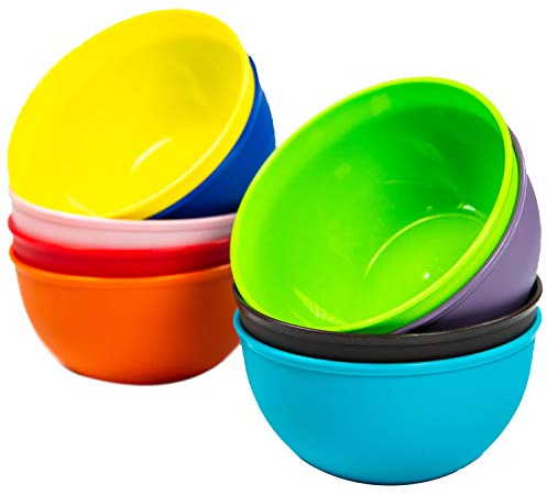 Youngever 9 Paquetes de Cuencos de Plástico de 300 ML, Cuencos Para Niños (9 Colores Rainbow)