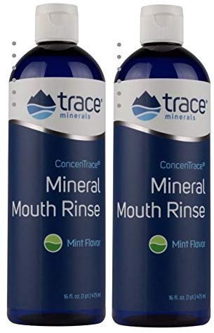 Trace Minerals ConcenTrace Mineral Mouth Rinse Mint Flovor 16fl.oz (1pt.) 473ml Double Pack