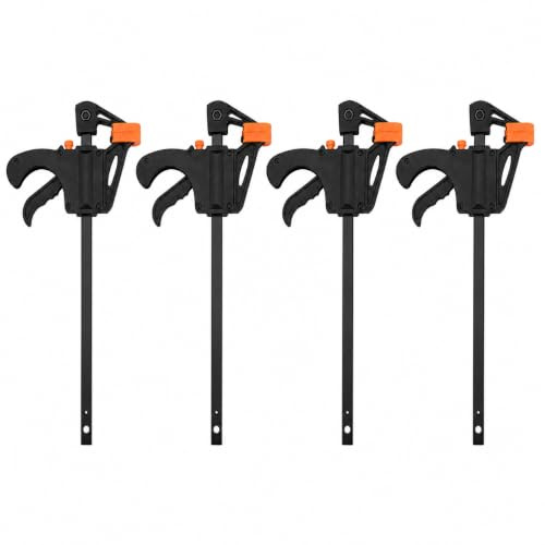 Garden Mile® 4 x 12 Plastic Rachet Bar F-Clamp Table Vice Hand Tool Spreader Bar Quick Gripping Clasps Heavy Duty Holders for Woodwork Carpentry Gardening Garage Home Improvement