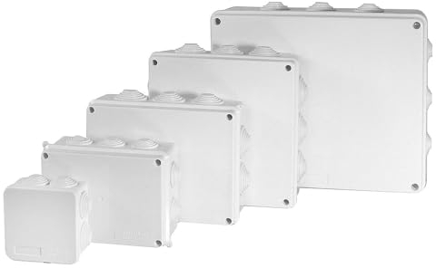 Onpira® Aufputz Abzweigdose, Verteilerdose in 10 Größen zum auswählen IP65 Abzweigkasten ABS Elektrisches Anschlusskästen DIY Kunststoff Verdrahtungs Verteilerkasten (100x100x70mm)