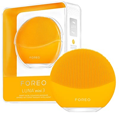 Foreo Luna Mini 3 Spazzola Pulizia Viso, Compatto, Massaggio Viso Hi-Tech, Silicone Ultraigienico, Pulizia Semplice, Detergente Viso Hi-Tech, Collegabile Tramite App, Sunflower Yellow