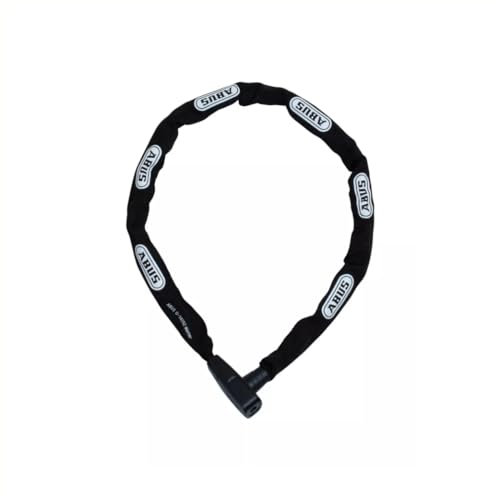 ABUS Kettenschloss CityChain 6800 - Fahrradschloss aus gehärtetem Stahl - mit Textilschlauch und praktischem Wendeschlüssel - ABUS-Sicherheitslevel 5 - 110 cm - Schwarz