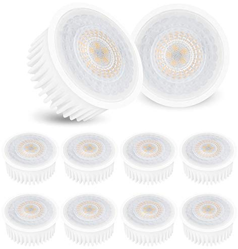 linovum LED Modul 10er Set ultra flach 23mm 5W warmweiß 2700K GU10 MR16 | Zehn ultraflache LED-Module nur 23mm - warmweiß 2700K, Ersatz für GU10 & MR16, für Einbaurahmen & Deckenspots, ohne Trafo