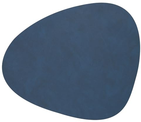 Lind DNA Tischset Curve Double Leder Midnight Blue, Maße: 44cm x 37cm x 0,2cm, 991124