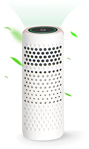 AMIRO Luftreiniger mit HEPA-Filter, Luftreiniger für 99,97% Filterleistung gegen Pollen Staub Rauch für Allergiker Schlafzimmer Haus, weißes Nachtlicht Schlafmodus