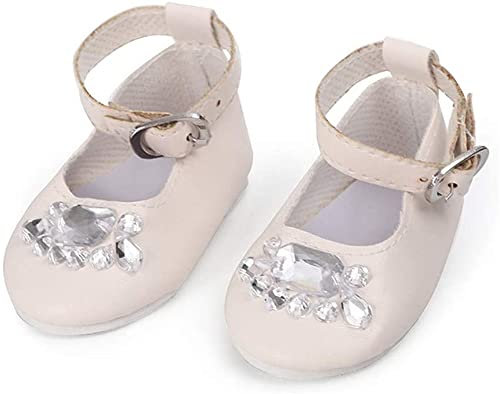 GIVBRO Puppenschuhe aus Leder, Diamant-Optik, für 46 cm große Puppen, Tanzschuhe, Kostüm-Zubehör, Spielzeug (#C)