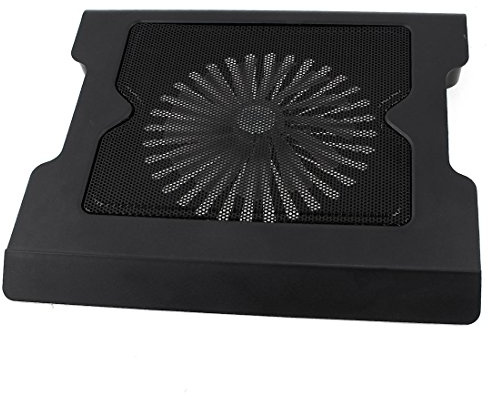 Ruilogod Laptop 20cm azul LED luz USB 2.0 Ventilador de refrigeración almohadilla Negro
