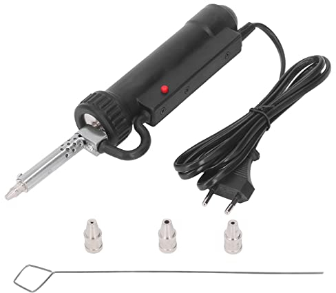 Edelstahl-Lötsauger,Entlötpumpe, automatische Entlötpistole mit 3 Saugdüsen,EU-Stecker, 220 V 350 W Eisenpistole,Lötwerkzeug,tragbares Werkzeug zum Entfernen von Lötzinn,Ingenieur-Lötsauger