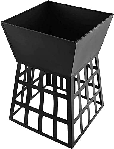 Brasero carré en métal pour extérieur - Barbecue à charbon - Portable - Pour jardin, terrasse, terrasse, barbecue