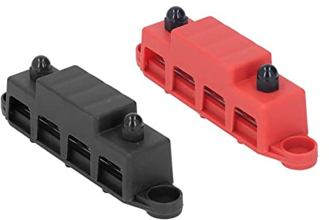 Sammelschiene, Busbar, Verteilerblock, 2 Stück 4 Klemmen M8 DC48V ABS-Zinklegierung Schraubklemmen-Sammelschiene Verteilerblock Kabelverteiler fur Autos, Wohnmobilen, Schiffen, Yachten