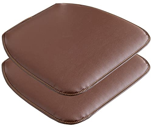 Esszimmerstuhlauflage, Stuhlkissen für Esszimmerstühle, 1/2/4/6er-Pack, wasserfestes Leder-Stuhlkissen mit rutschfester Unterseite, Stuhlauflagen für Esszimmerstühle (Farbe: Braun-A, Größe: 2er-Set)
