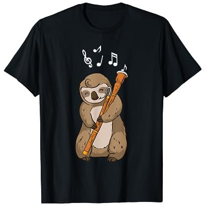 Fagott Fagott Instrument Faultier T-Shirt