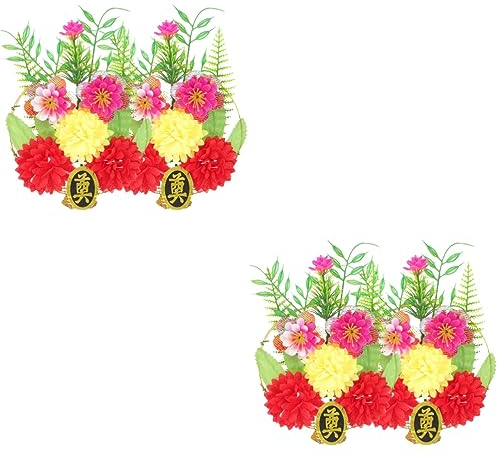 Happyyami 4stücke Künstlicher Blumenstrauß Für Grabdekoration Teiliges Mit Natürlichen Texturen Für Friedhof Grabstein Und Traueranlässe Kunstvolle Und Stilvolle Gestaltung