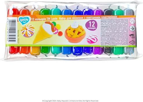 Lufttrocknender Ton, 12 Farben