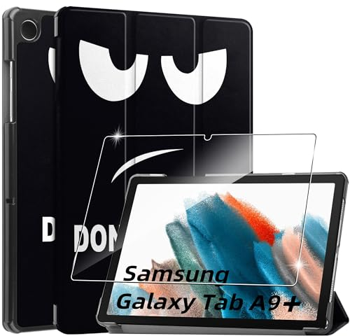 Hülle für Samsung Galaxy Tab A9+/A9 Plus 11.0 Zoll Tablette 2023 Case Cover+1 Stücks Schutzglas Schutzfolie -Don't Touch