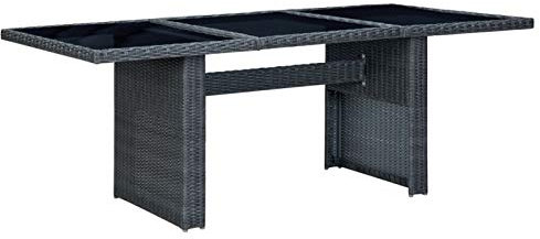 Rantry Trädgårdsbord, terrassbord, möbler, balkongbord, matbord, trädgård, matbord, sidobord, soffbord, loungebord för balkong, trädgård, terrass, mörkgrå, poly rotting och härdat glas